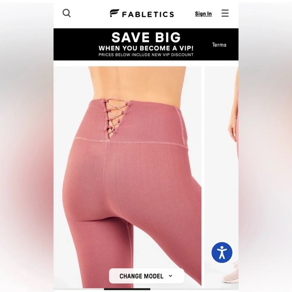 Fabletics Pink High-Waisted Leggings - Picture 2 of 7